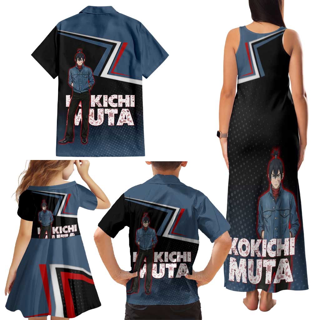 Kokichi Muta Family Matching Tank Maxi Dress and Hawaiian Shirt Bold Anime Graphic Style