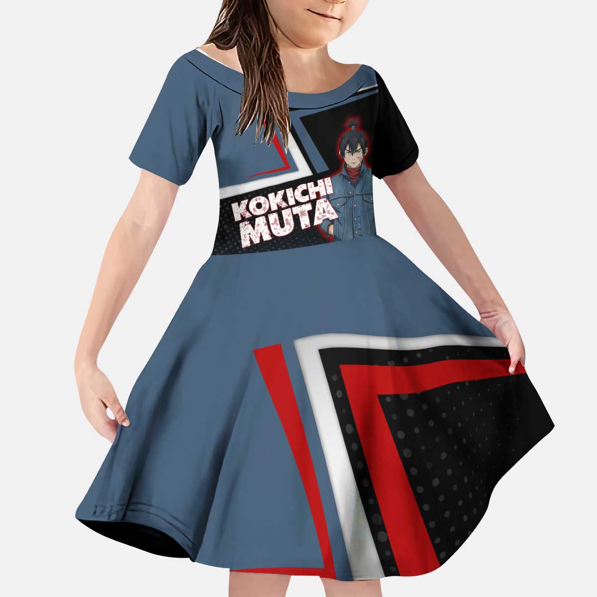 Kokichi Muta Kid Short Sleeve Dress Bold Anime Graphic Style