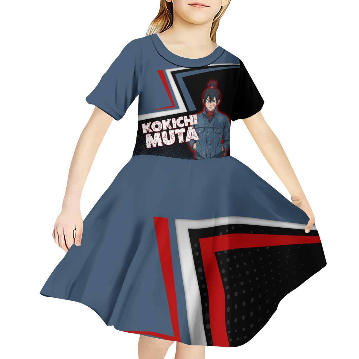 Kokichi Muta Kid Short Sleeve Dress Bold Anime Graphic Style