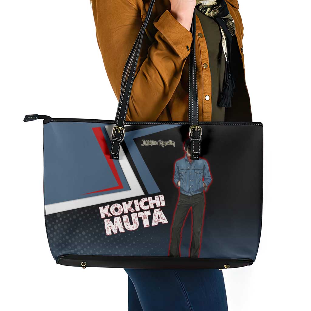 Kokichi Muta Leather Tote Bag Bold Anime Graphic Style