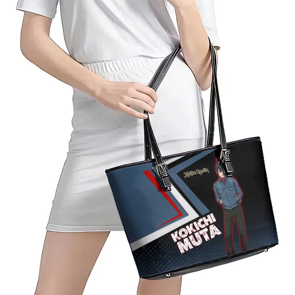 Kokichi Muta Leather Tote Bag Bold Anime Graphic Style