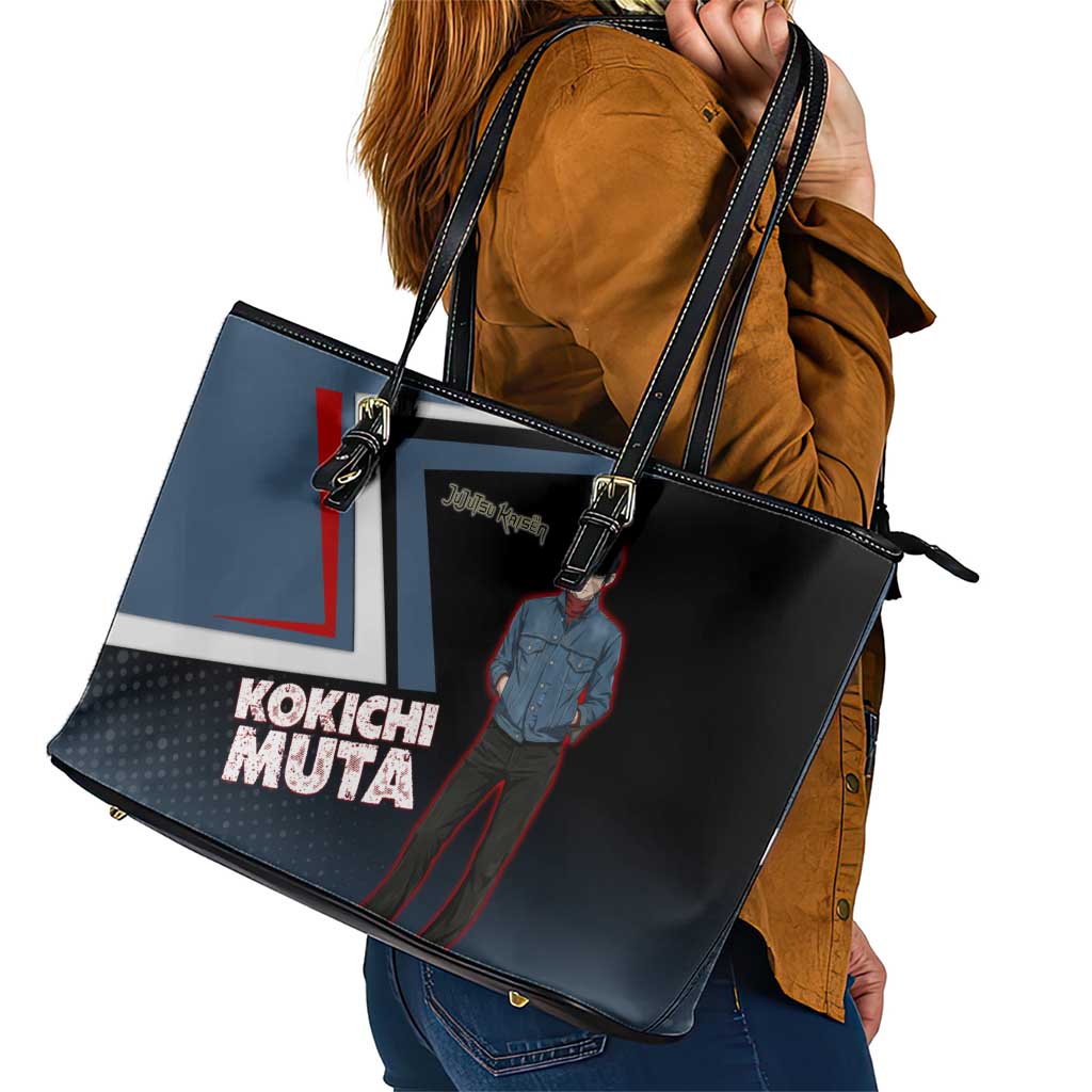 Kokichi Muta Leather Tote Bag Bold Anime Graphic Style