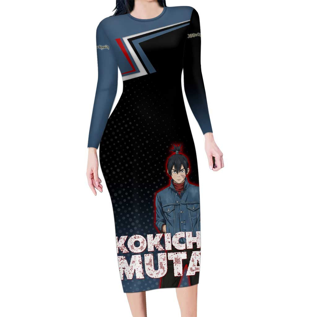 Kokichi Muta Long Sleeve Bodycon Dress Bold Anime Graphic Style