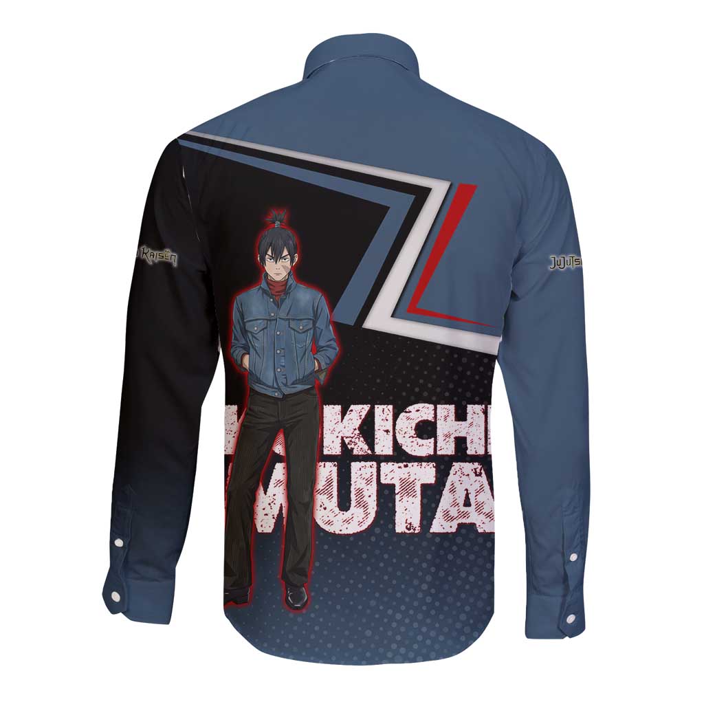 Kokichi Muta Long Sleeve Button Shirt Bold Anime Graphic Style