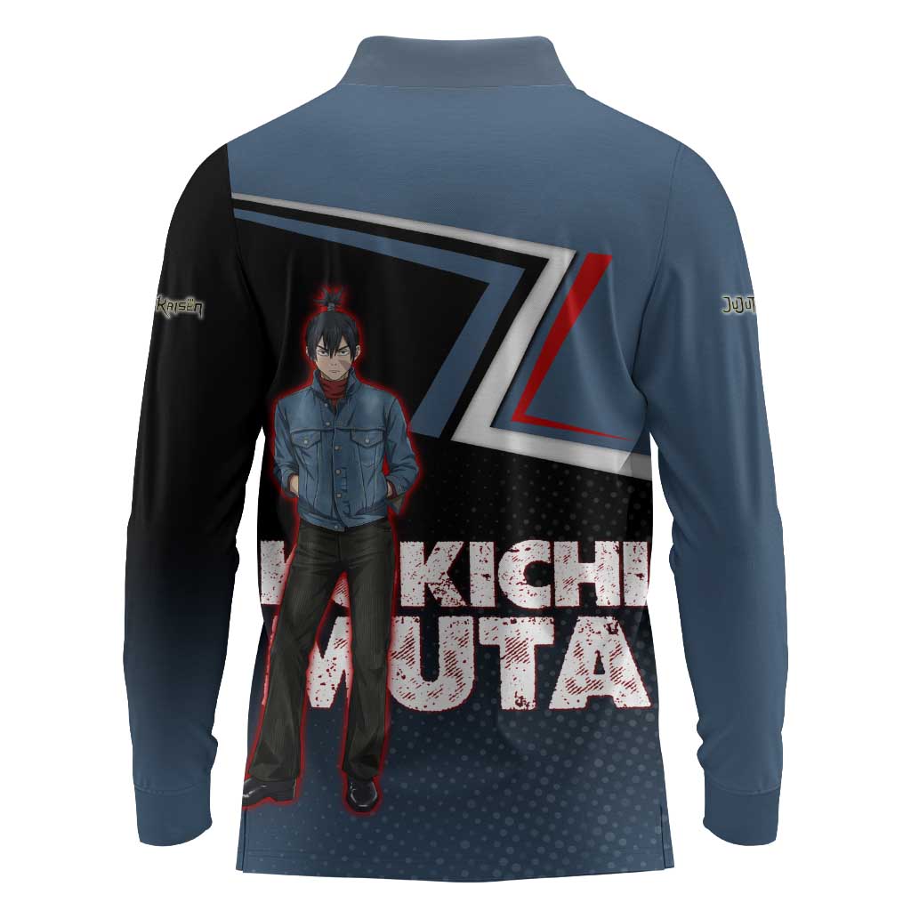 Kokichi Muta Long Sleeve Polo Shirt Bold Anime Graphic Style