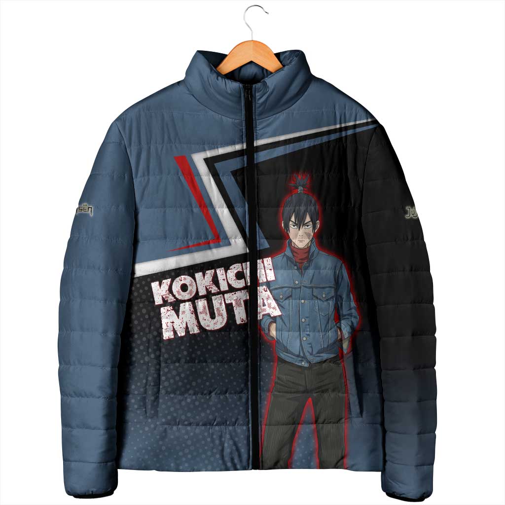 Kokichi Muta Padded Jacket Bold Anime Graphic Style