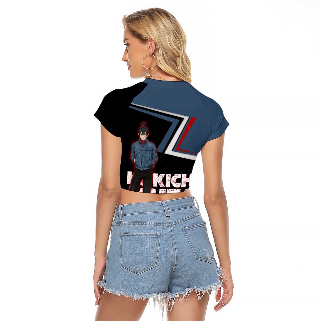Kokichi Muta Raglan Cropped T Shirt Bold Anime Graphic Style