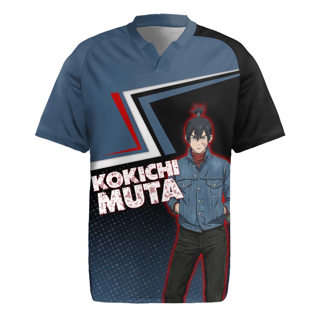 Kokichi Muta Rugby Jersey Bold Anime Graphic Style