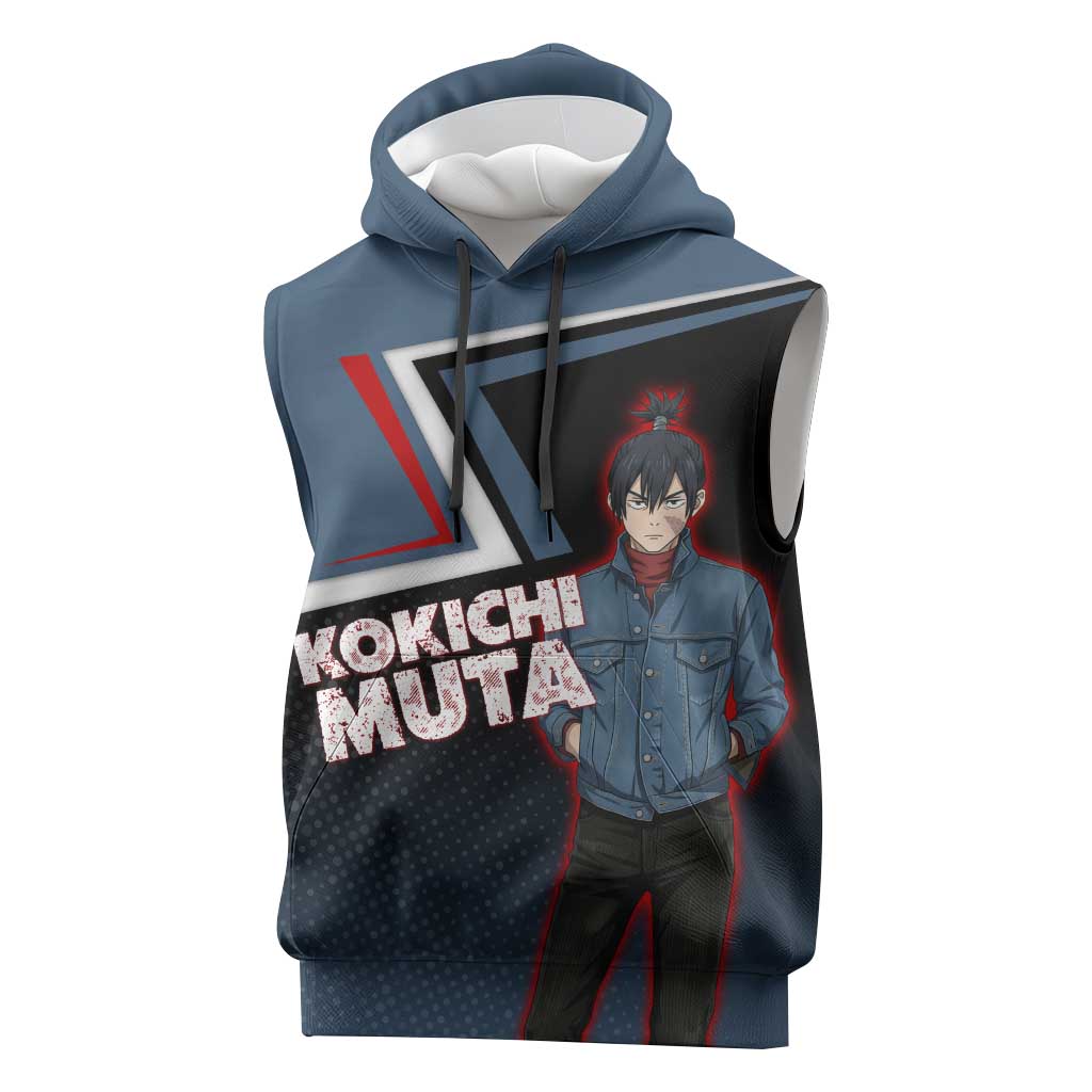Kokichi Muta Sleeveless Hoodie Bold Anime Graphic Style