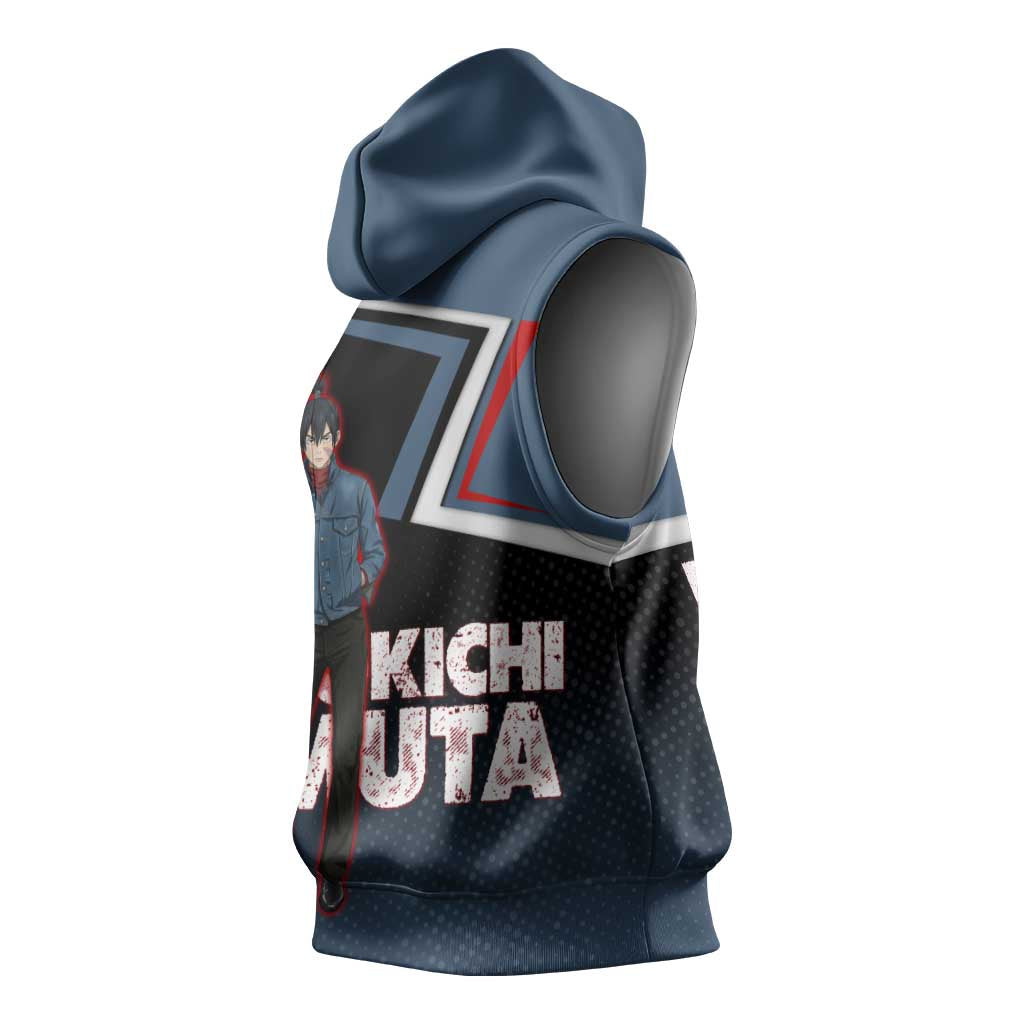 Kokichi Muta Sleeveless Hoodie Bold Anime Graphic Style