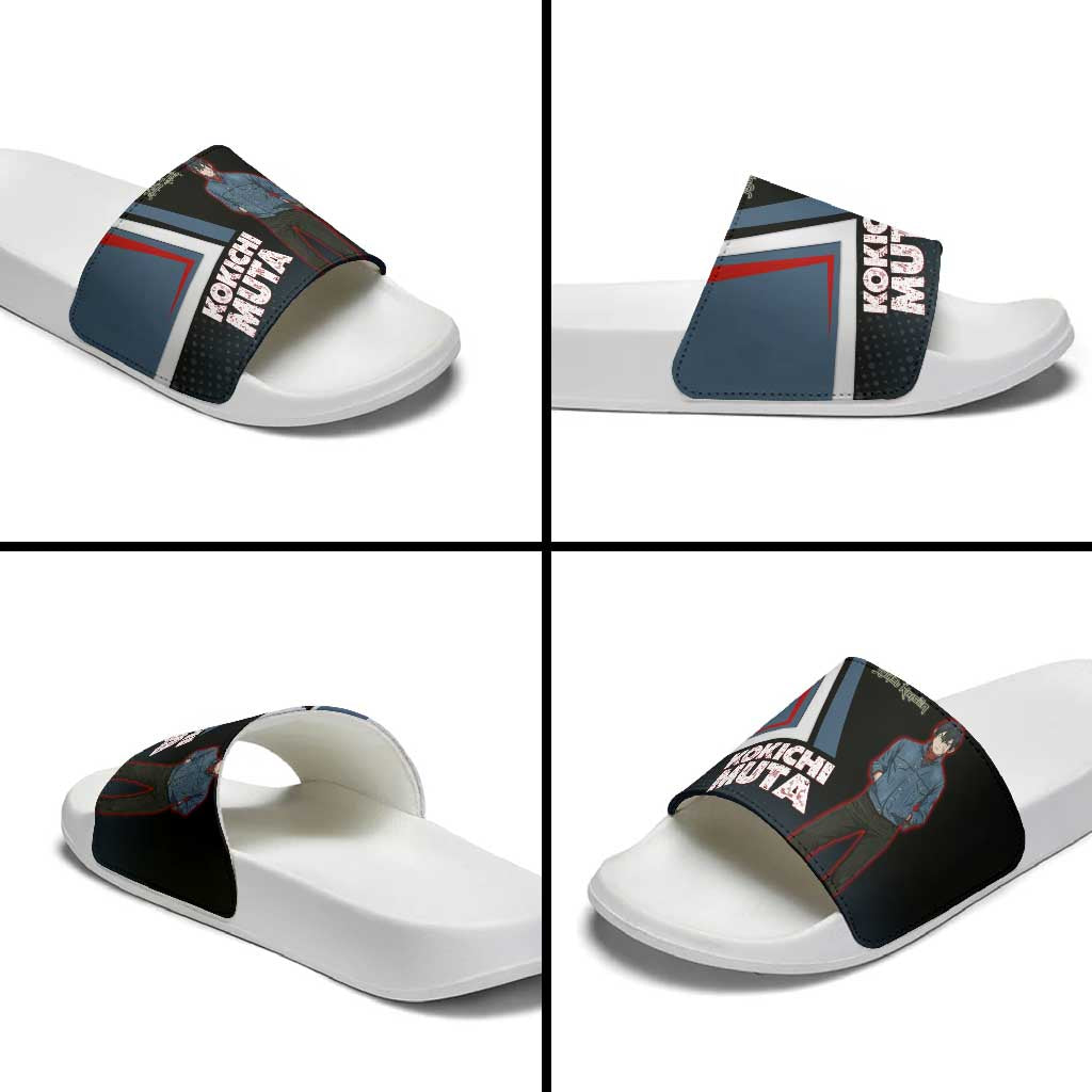 Kokichi Muta Slide Sandals Bold Anime Graphic Style