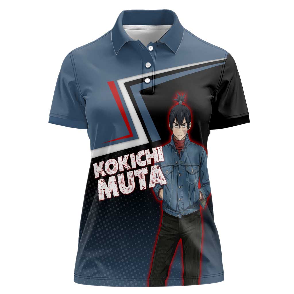 Kokichi Muta Women Polo Shirt Bold Anime Graphic Style