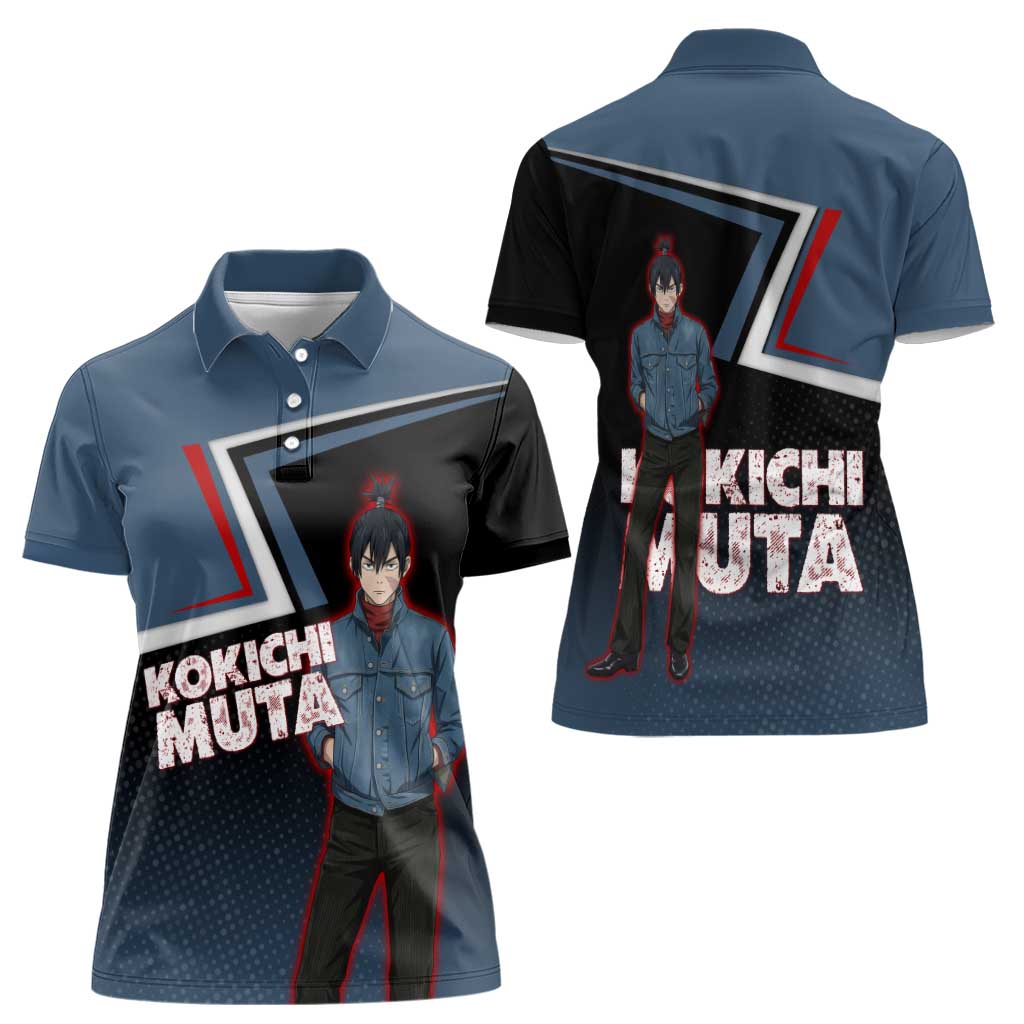 Kokichi Muta Women Polo Shirt Bold Anime Graphic Style