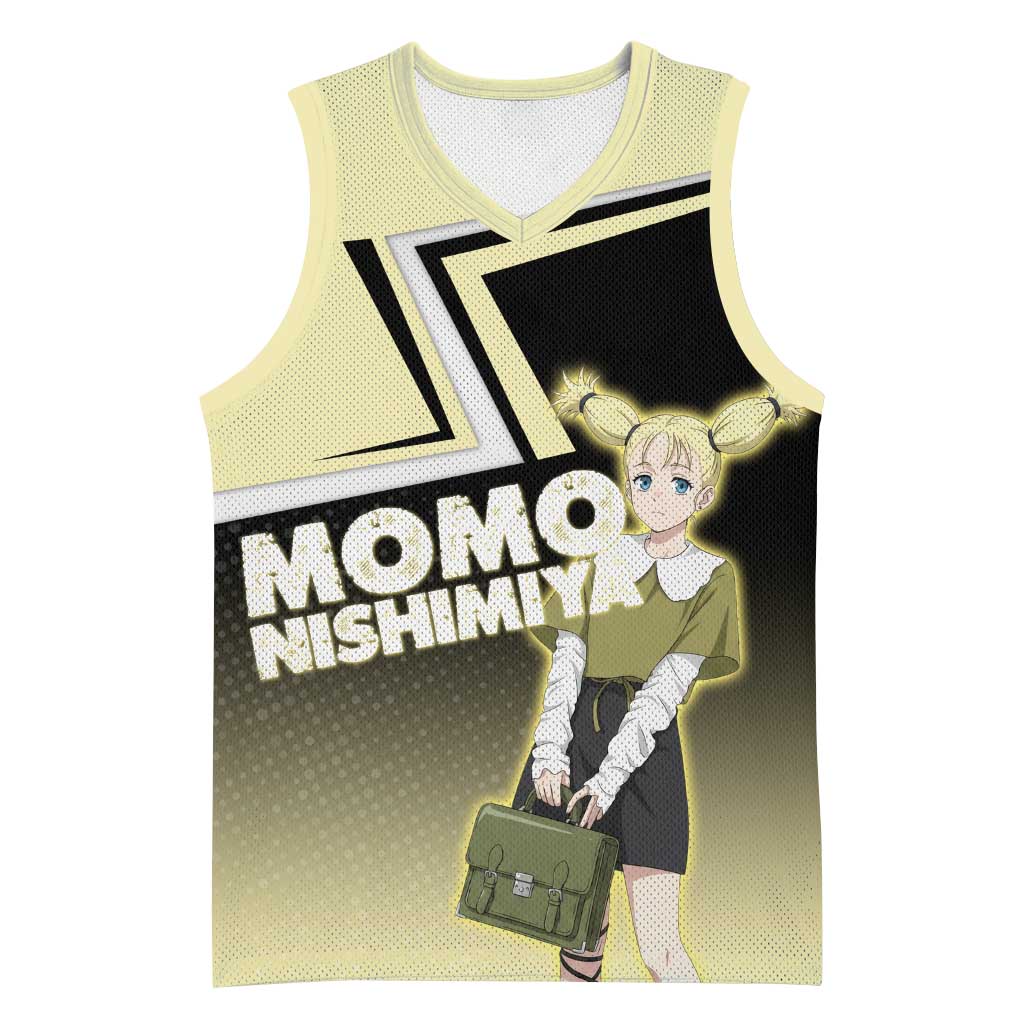 Momo Nishimiya Basketball Jersey Soft Pastel Anime Style