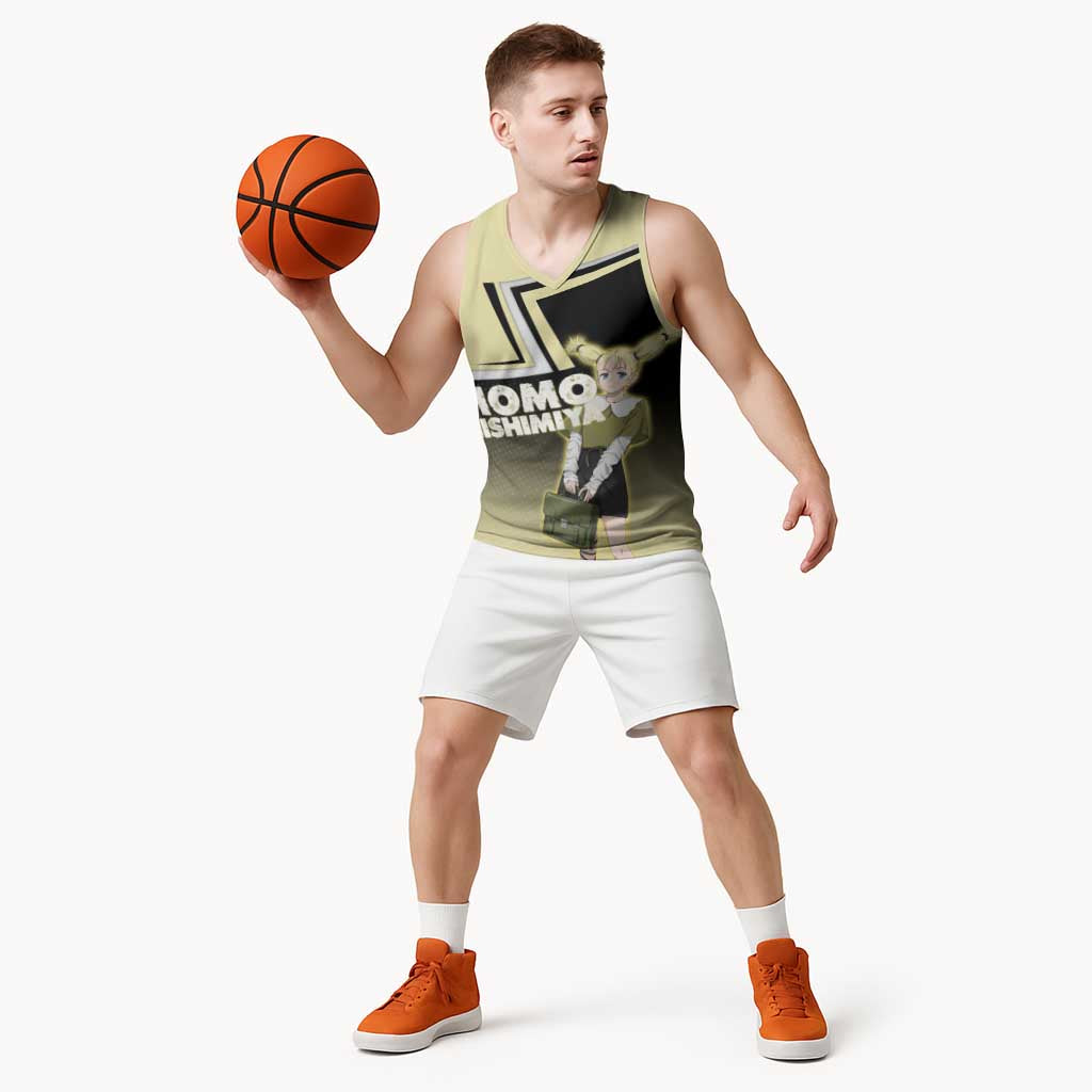 Momo Nishimiya Basketball Jersey Soft Pastel Anime Style