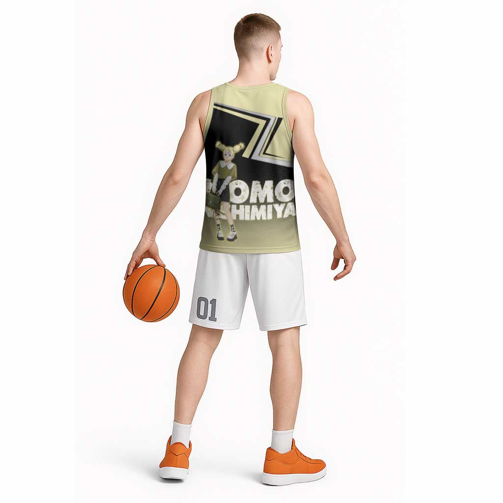 Momo Nishimiya Basketball Jersey Soft Pastel Anime Style