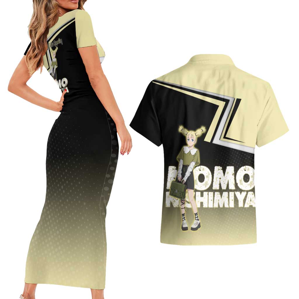 Momo Nishimiya Couples Matching Short Sleeve Bodycon Dress and Hawaiian Shirt Soft Pastel Anime Style