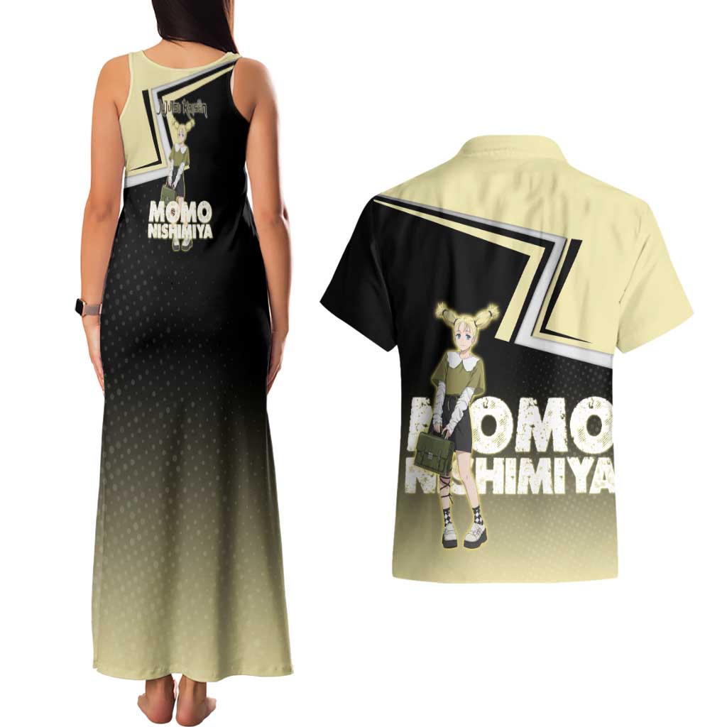 Momo Nishimiya Couples Matching Tank Maxi Dress and Hawaiian Shirt Soft Pastel Anime Style