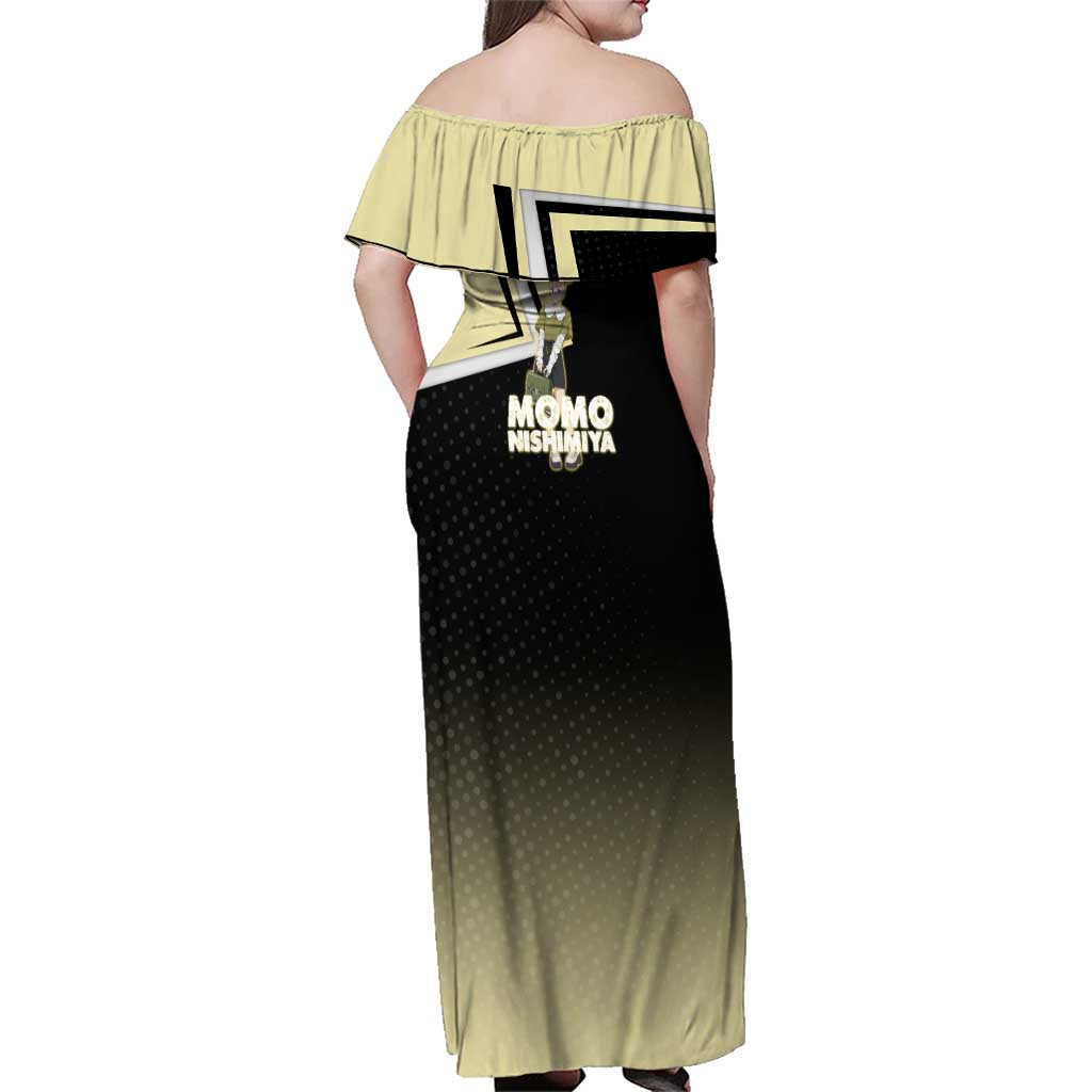 Momo Nishimiya Family Matching Off Shoulder Maxi Dress and Hawaiian Shirt Soft Pastel Anime Style