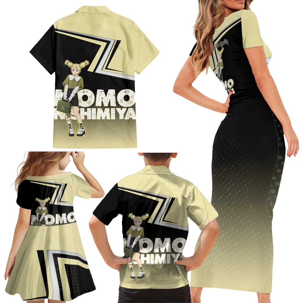 Momo Nishimiya Family Matching Short Sleeve Bodycon Dress and Hawaiian Shirt Soft Pastel Anime Style