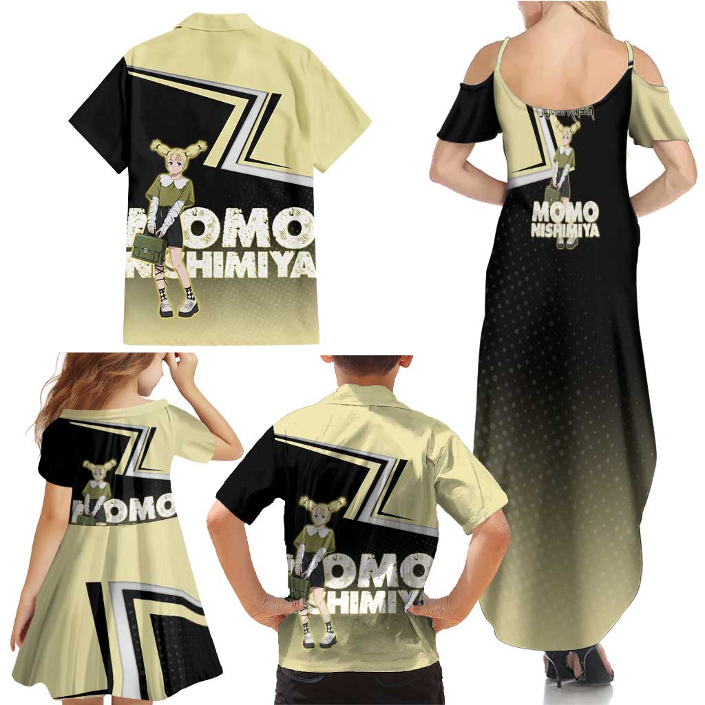 Momo Nishimiya Family Matching Summer Maxi Dress and Hawaiian Shirt Soft Pastel Anime Style