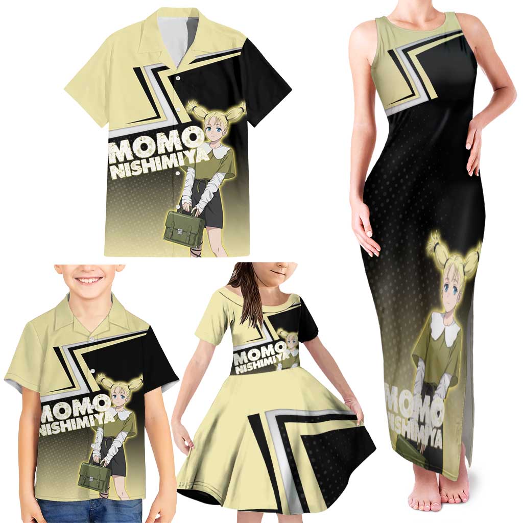 Momo Nishimiya Family Matching Tank Maxi Dress and Hawaiian Shirt Soft Pastel Anime Style