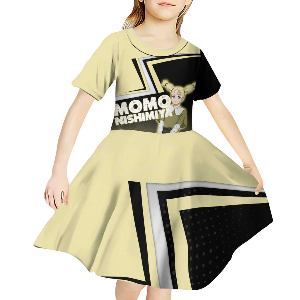 Momo Nishimiya Kid Short Sleeve Dress Soft Pastel Anime Style