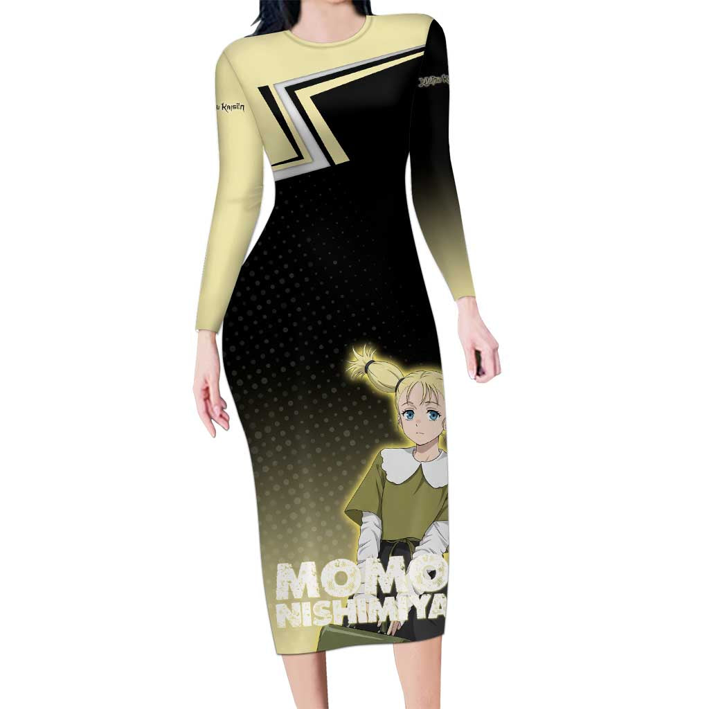 Momo Nishimiya Long Sleeve Bodycon Dress Soft Pastel Anime Style