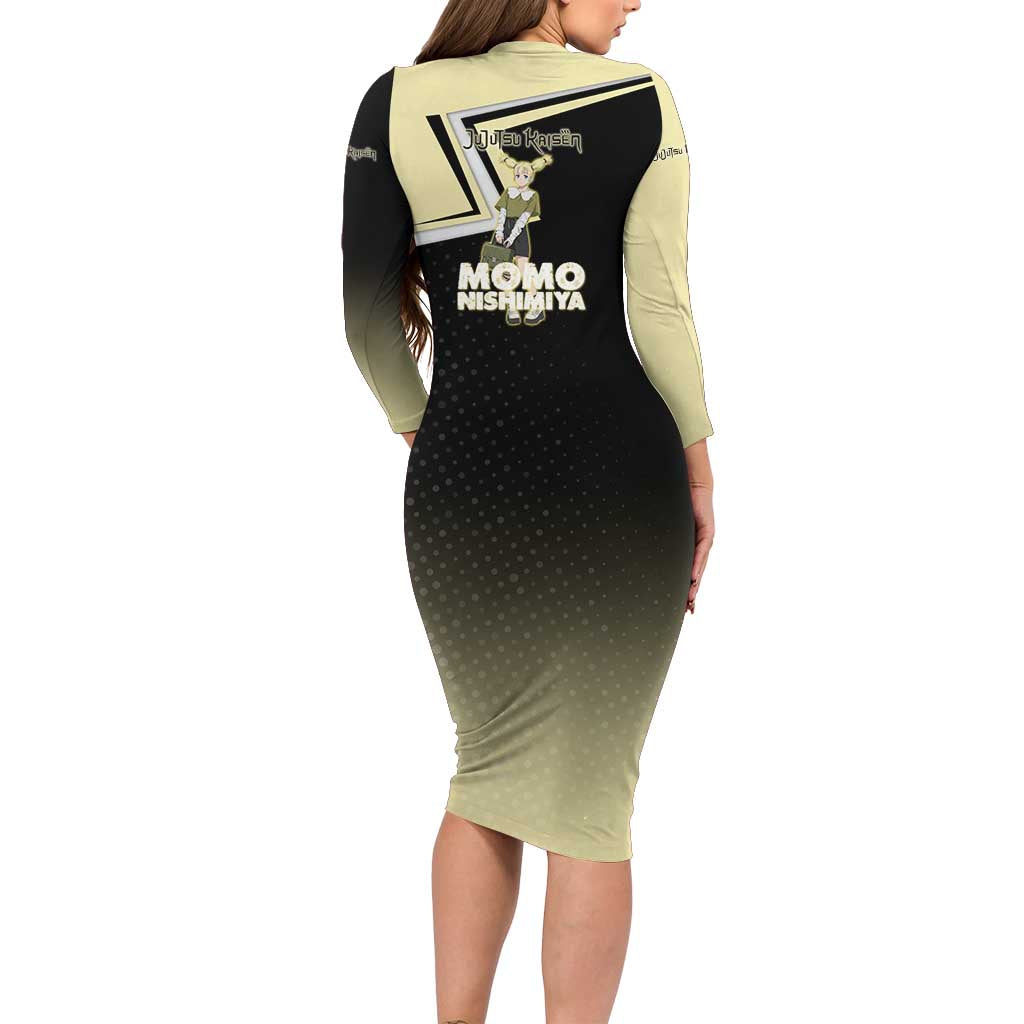 Momo Nishimiya Long Sleeve Bodycon Dress Soft Pastel Anime Style