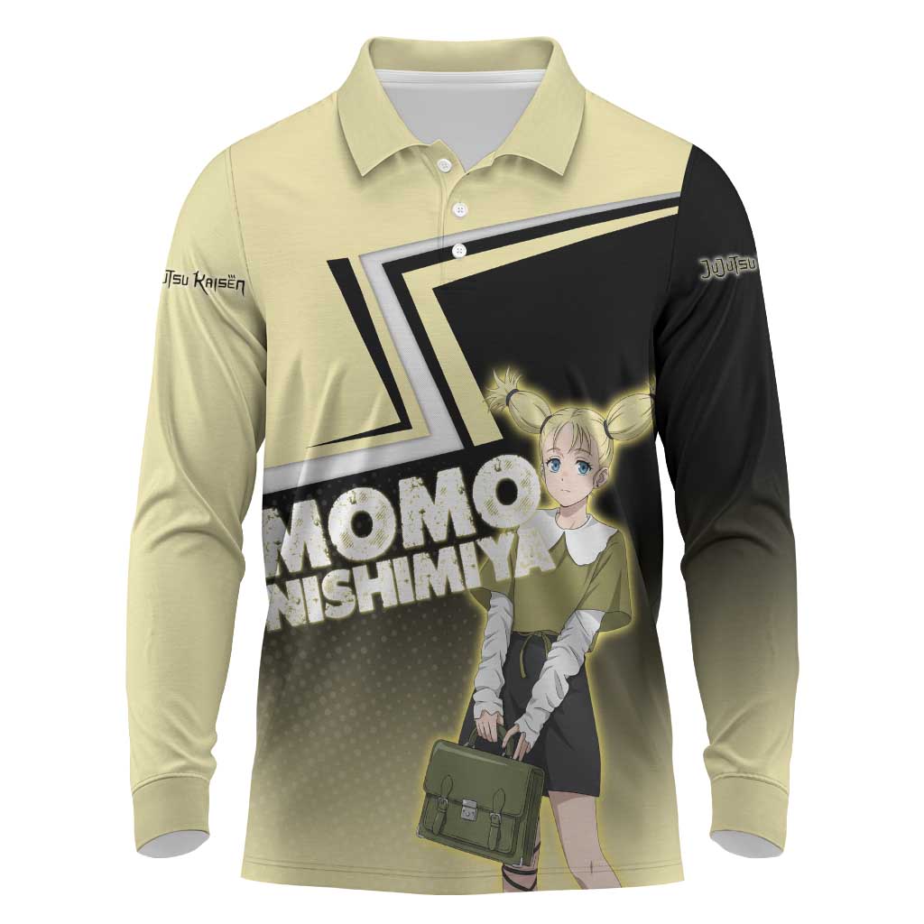 Momo Nishimiya Long Sleeve Polo Shirt Soft Pastel Anime Style