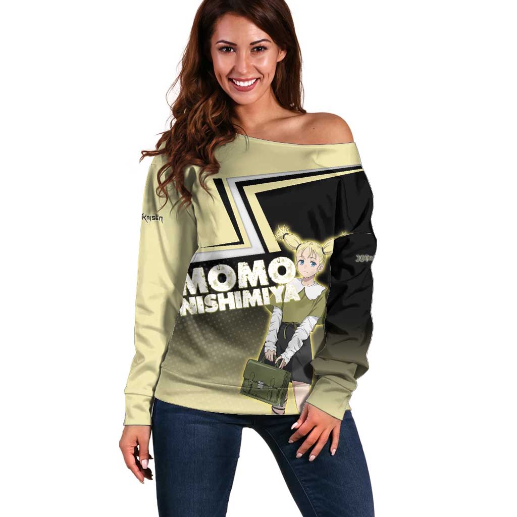 Momo Nishimiya Off Shoulder Sweater Soft Pastel Anime Style