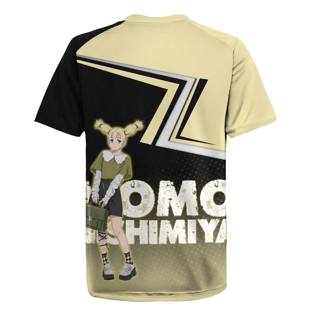 Momo Nishimiya Rugby Jersey Soft Pastel Anime Style