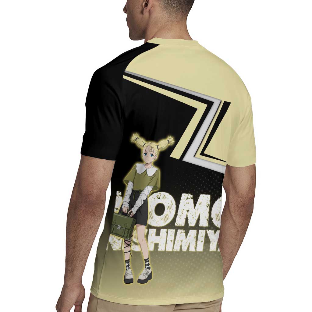 Momo Nishimiya Rugby Jersey Soft Pastel Anime Style