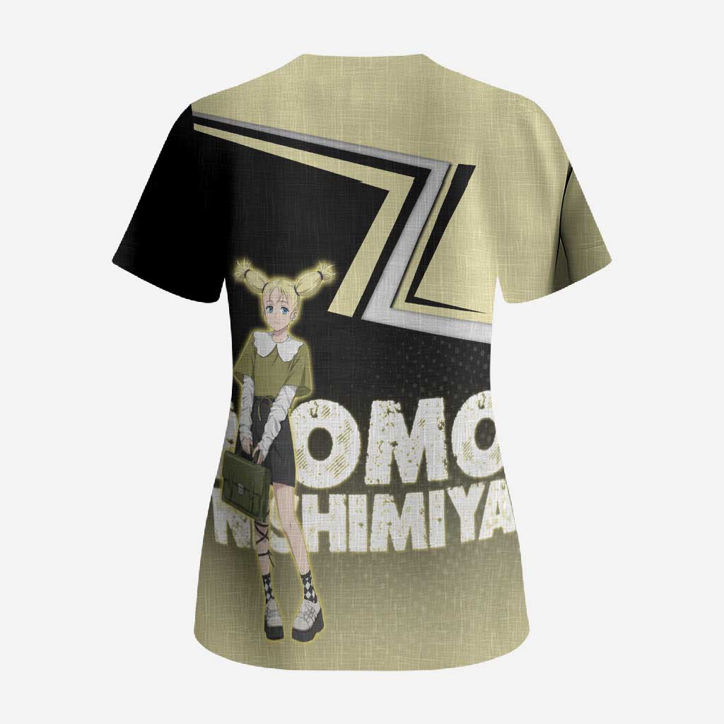 Momo Nishimiya Scrub Top Soft Pastel Anime Style