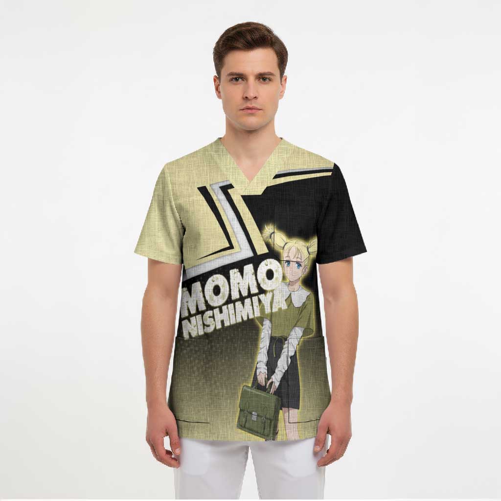 Momo Nishimiya Scrub Top Soft Pastel Anime Style