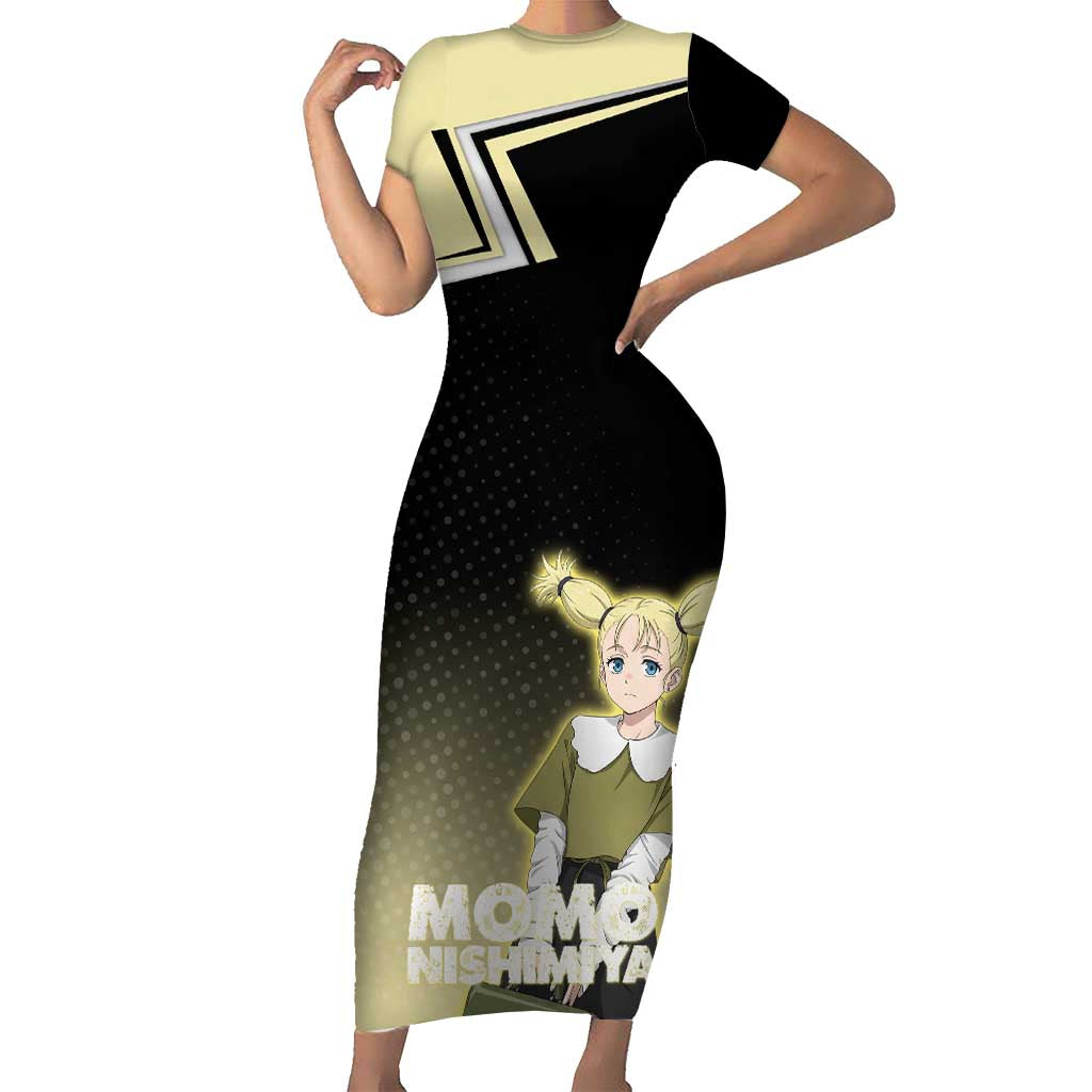 Momo Nishimiya Short Sleeve Bodycon Dress Soft Pastel Anime Style