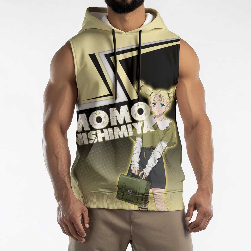 Momo Nishimiya Sleeveless Hoodie Soft Pastel Anime Style