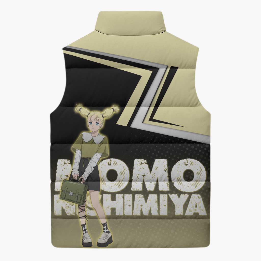 Momo Nishimiya Sleeveless Puffer Jacket Soft Pastel Anime Style