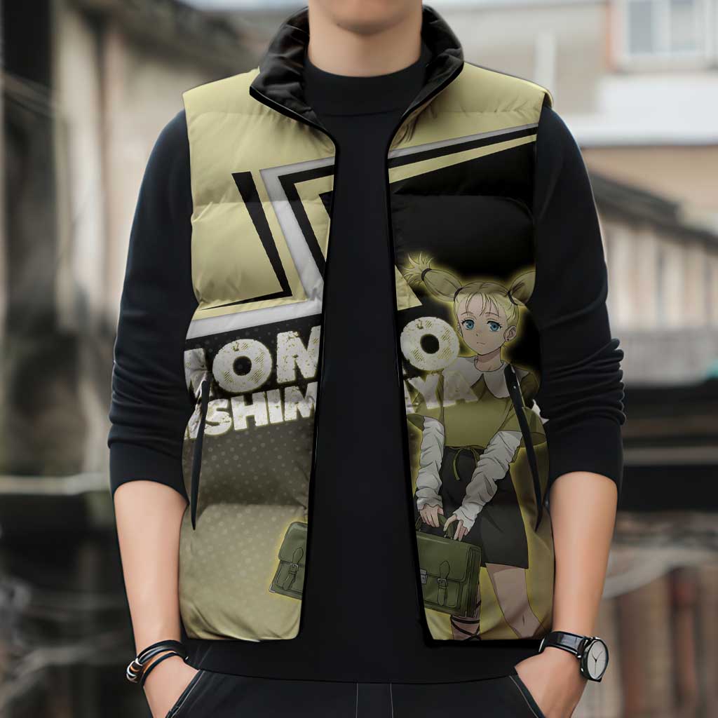 Momo Nishimiya Sleeveless Puffer Jacket Soft Pastel Anime Style
