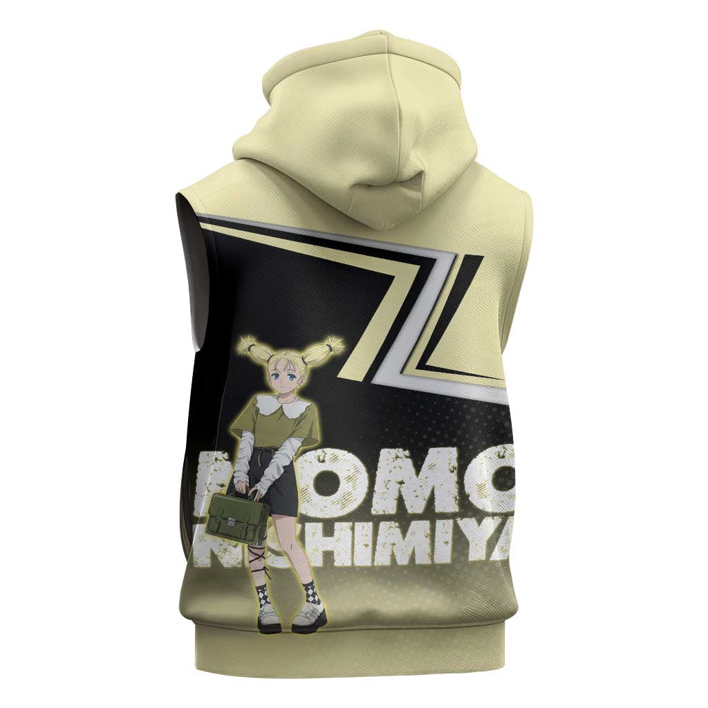 Momo Nishimiya Sleeveless Zip Hoodie Soft Pastel Anime Style