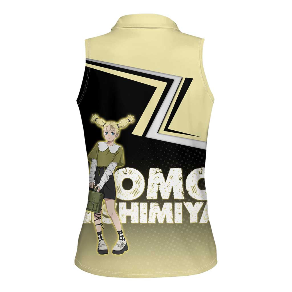 Momo Nishimiya Women Sleeveless Polo Shirt Soft Pastel Anime Style