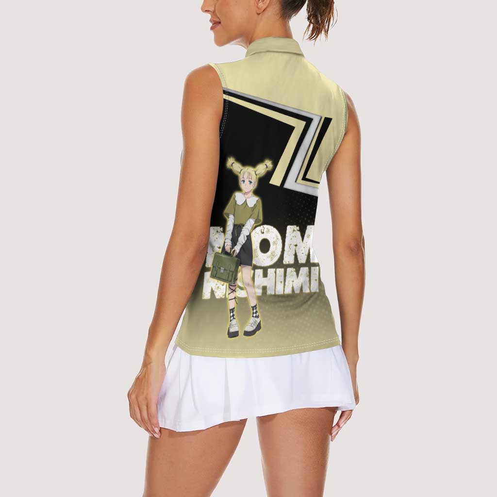Momo Nishimiya Women Sleeveless Polo Shirt Soft Pastel Anime Style