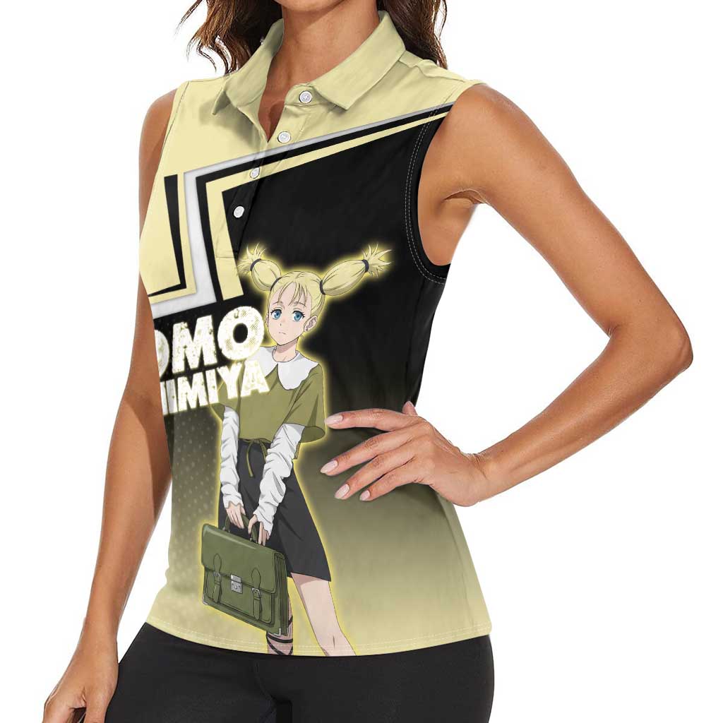 Momo Nishimiya Women Sleeveless Polo Shirt Soft Pastel Anime Style