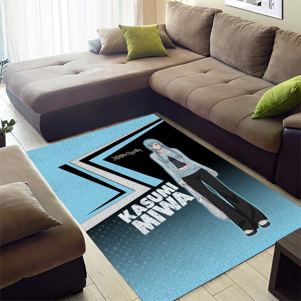 Kasumi Miwa Area Rug Blue Gradient Anime Style