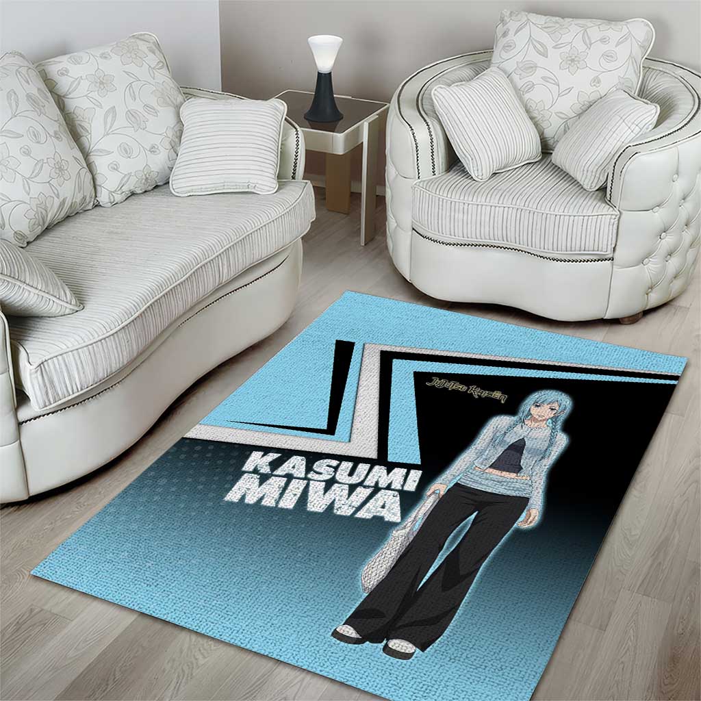 Kasumi Miwa Area Rug Blue Gradient Anime Style