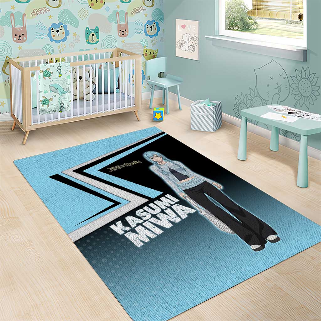 Kasumi Miwa Area Rug Blue Gradient Anime Style