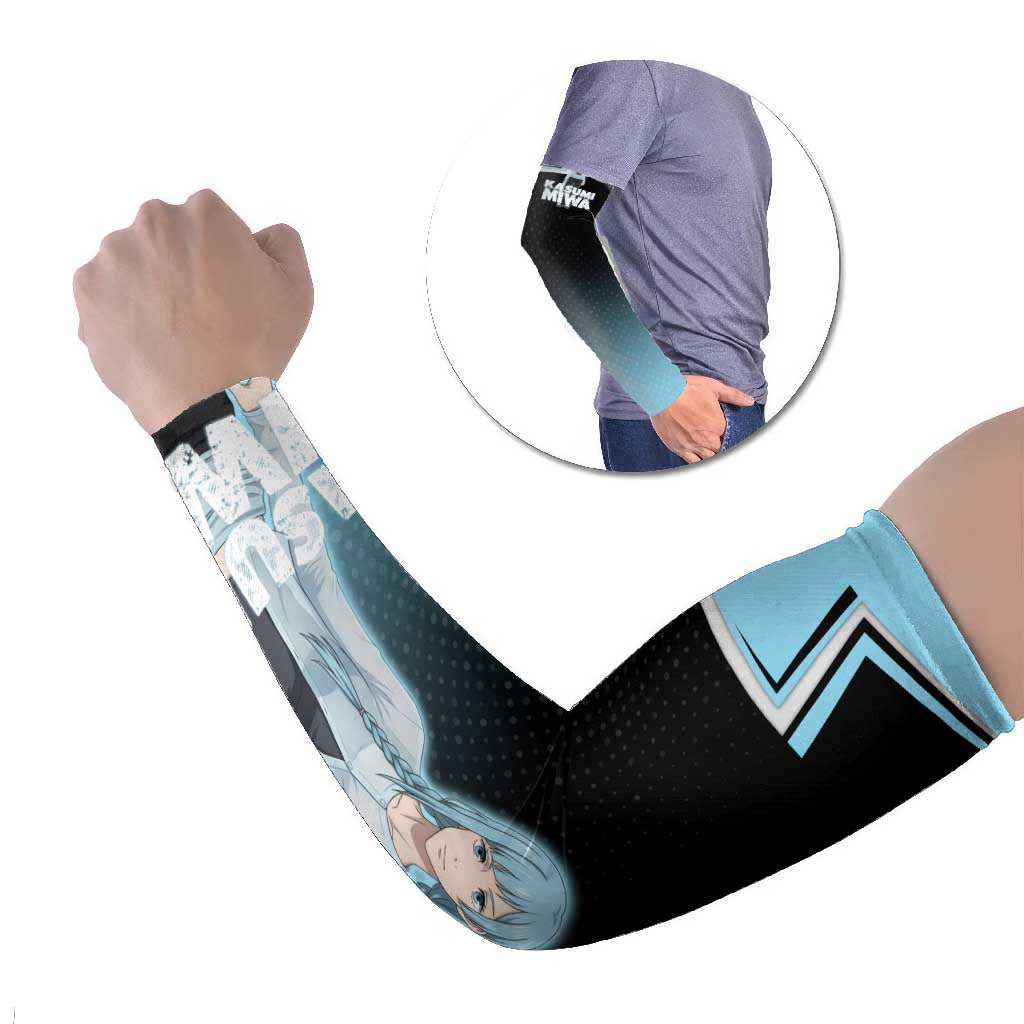 Kasumi Miwa Arm Sleeves Blue Gradient Anime Style