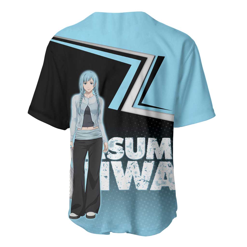 Kasumi Miwa Baseball Jersey Blue Gradient Anime Style
