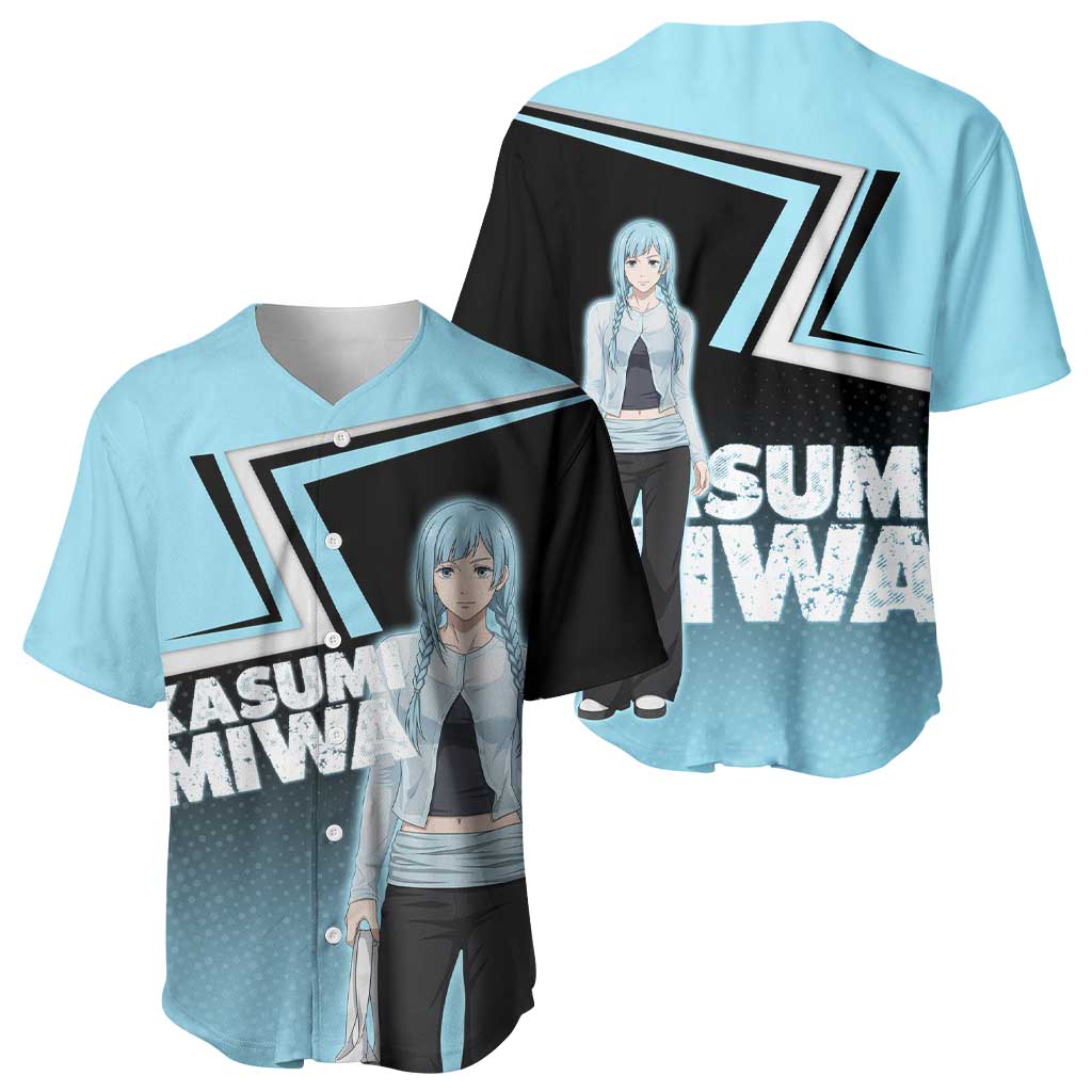 Kasumi Miwa Baseball Jersey Blue Gradient Anime Style