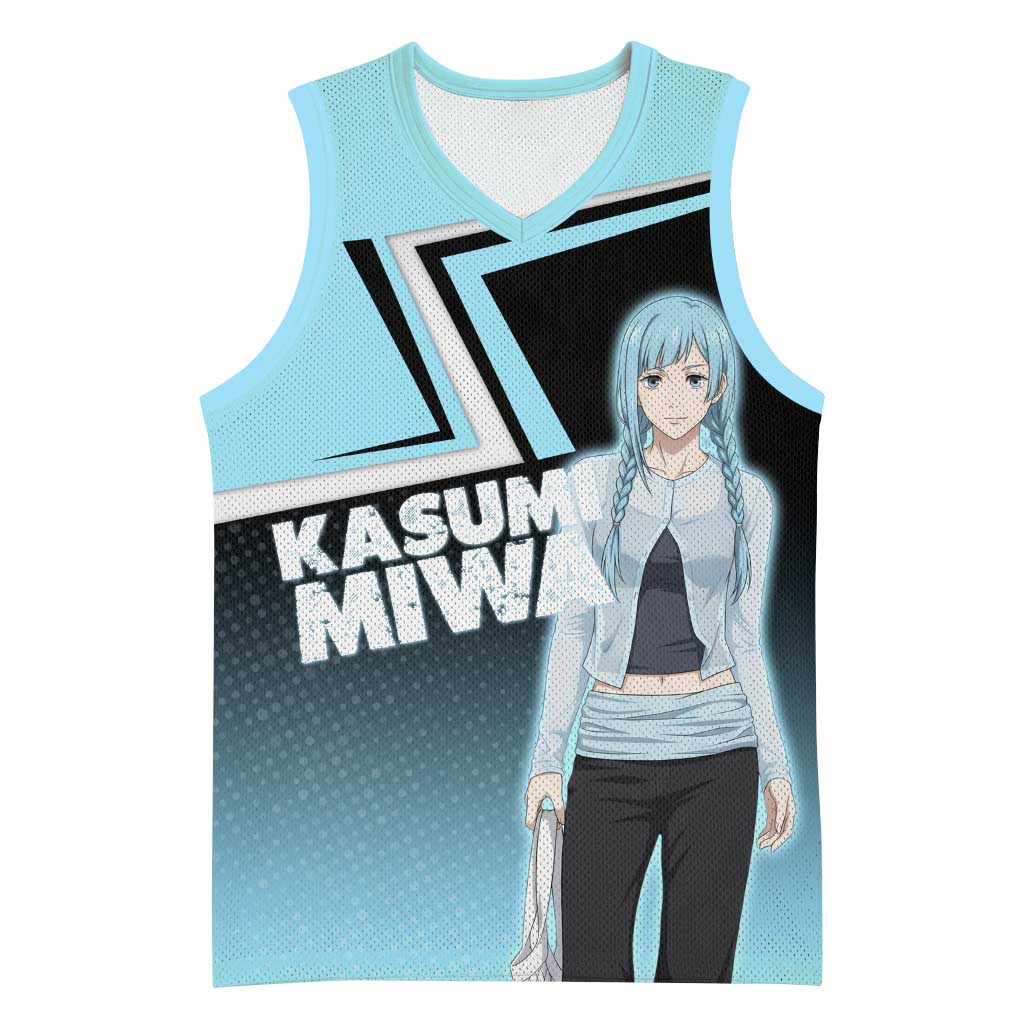 Kasumi Miwa Basketball Jersey Blue Gradient Anime Style